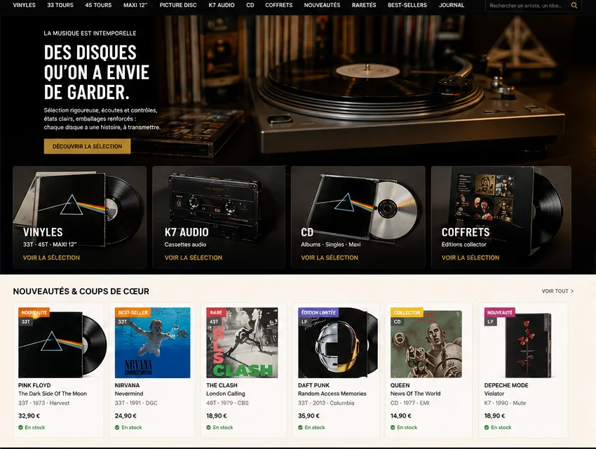 Accueil boutique